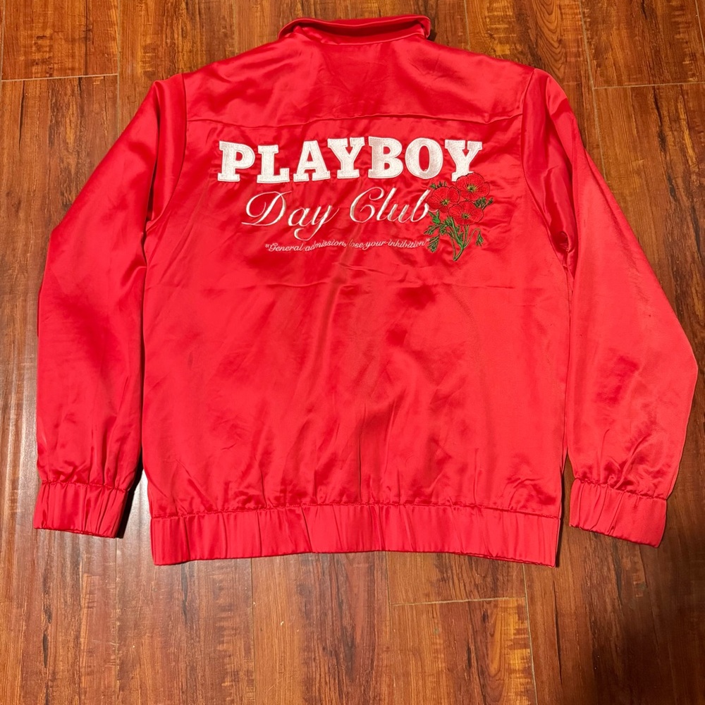 Playboy Day Club Embroidered Red Jacket Mens By Pacsun Labeled Sm Fits Med Read!